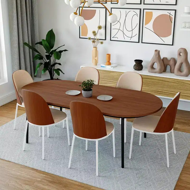 LeisureMod Tule – Lot de 2 chaises de salle à manger modernes avec assise en similicuir, velours ou daim et structure en acier blanc – Cuisine, salle à manger, maison, café, sièges
