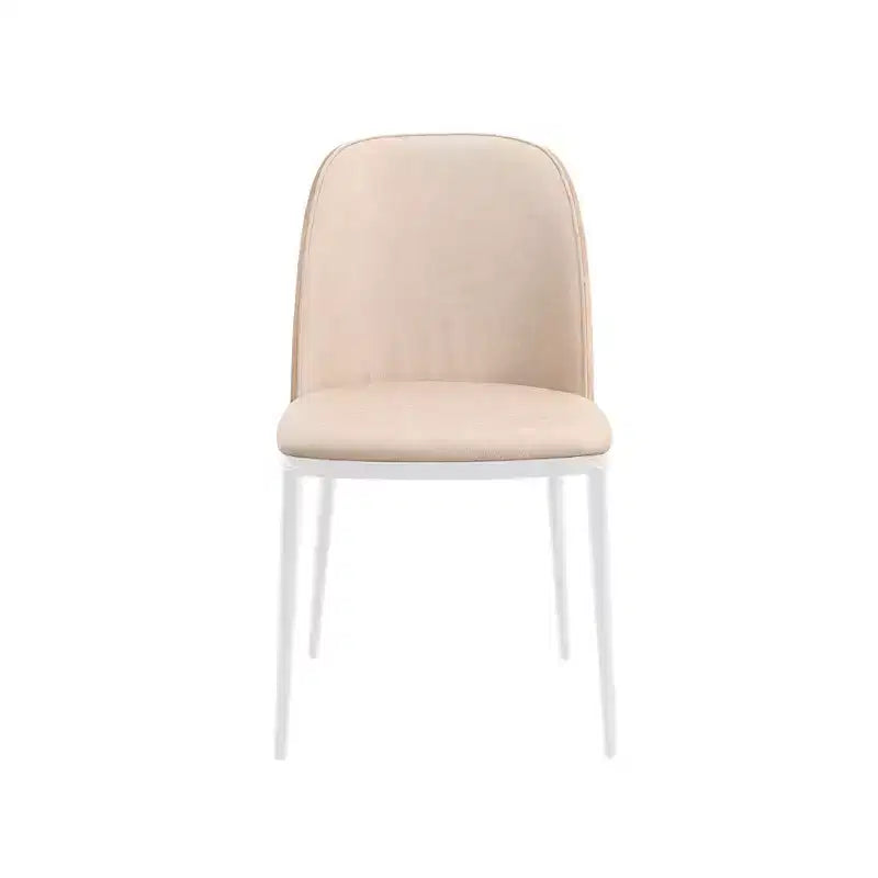 LeisureMod Tule – Lot de 2 chaises de salle à manger modernes avec assise en similicuir, velours ou daim et structure en acier blanc – Cuisine, salle à manger, maison, café, sièges
