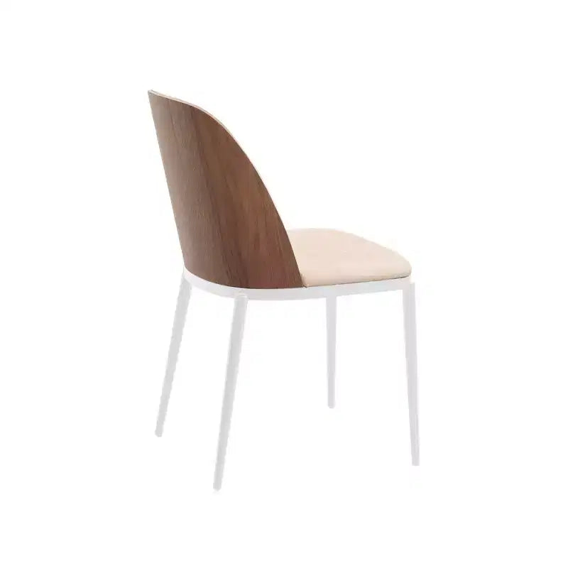 LeisureMod Tule – Lot de 2 chaises de salle à manger modernes avec assise en similicuir, velours ou daim et structure en acier blanc – Cuisine, salle à manger, maison, café, sièges