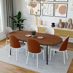 LeisureMod Tule – Lot de 2 chaises de salle à manger modernes avec assise en similicuir, velours ou daim et structure en acier blanc – Cuisine, salle à manger, maison, café, sièges