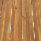 Ensemble de conversation d'extérieur modulaire 5 places en bois d'acacia et résine tressée ronde Burchett avec coussins, par Christopher Knight Home