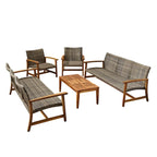 Ensemble de conversation d'extérieur Hampton de 5 pièces en bois et osier par Christopher Knight Home