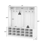 Portemanteau d'entrée large Famapy blanc 63W 18 casiers à chaussures avec crochets