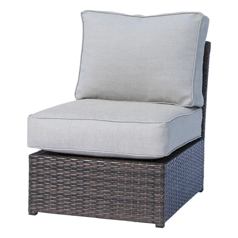 Ensemble de canapé d'angle 6 pièces en osier marron Lucca de Living Source International