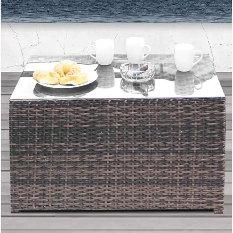 Ensemble de canapé d'angle 6 pièces en osier marron Lucca de Living Source International