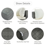 8-Pieces Outdoor Patio Furniture Sets, Garden Conversation Wicker Sofa Set