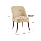Chaise de salle à manger à dossier arrondi naturel – 22,25 larg. x 24,5 prof. x 34,6 haut.