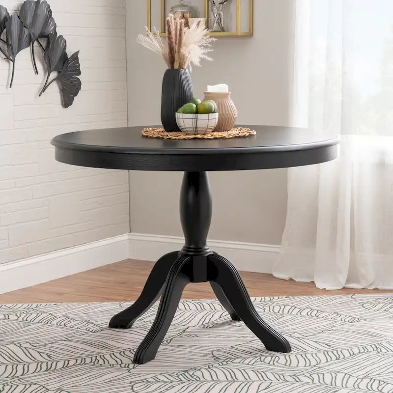 Table sur pied ronde en bois massif