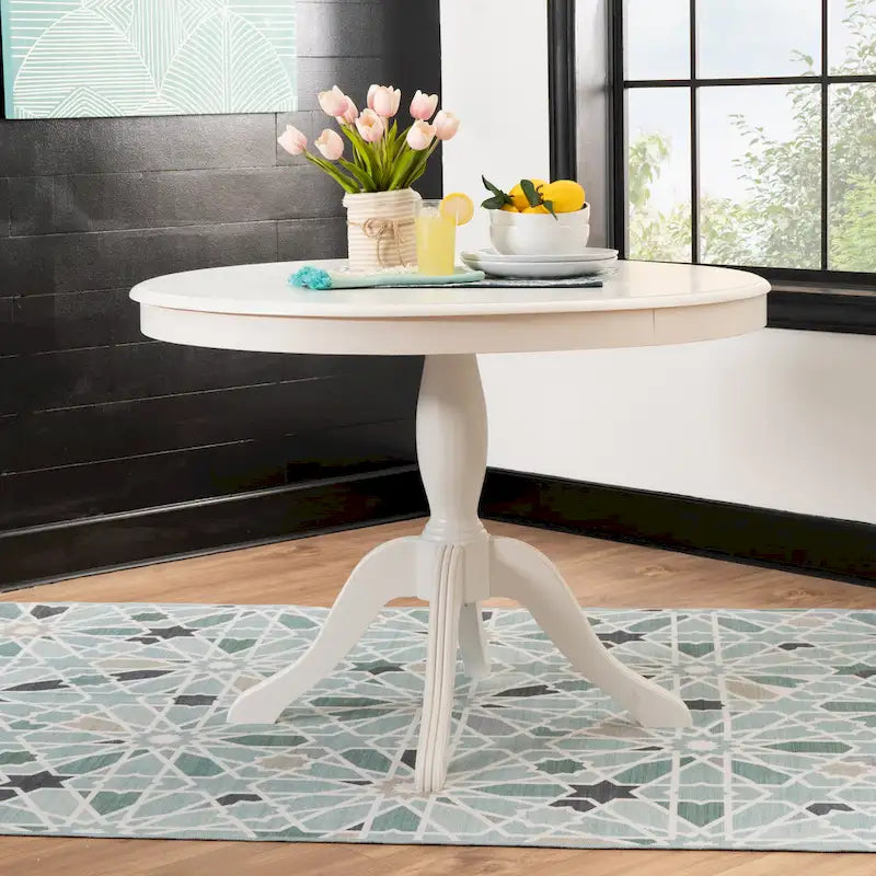Table sur pied ronde en bois massif