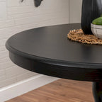 Table sur pied ronde en bois massif