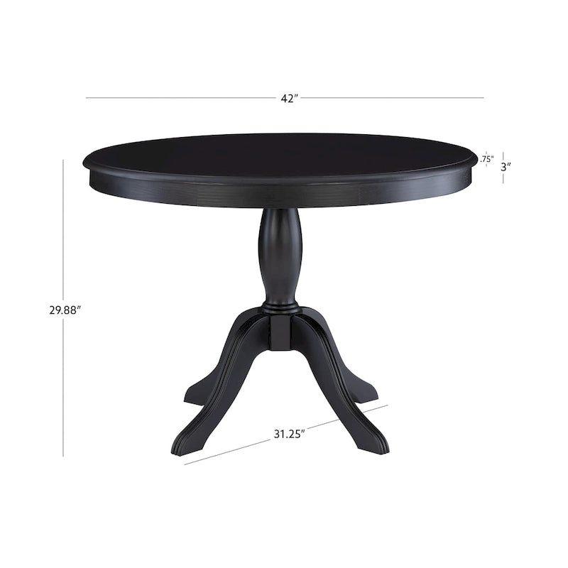 Table sur pied ronde en bois massif