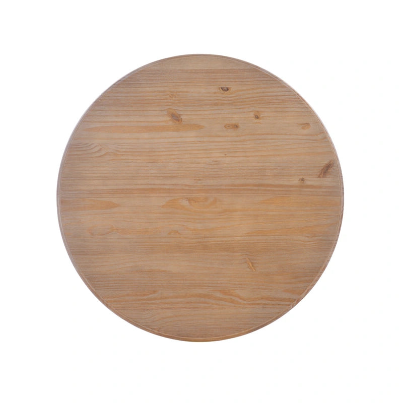 Table sur pied ronde en bois massif