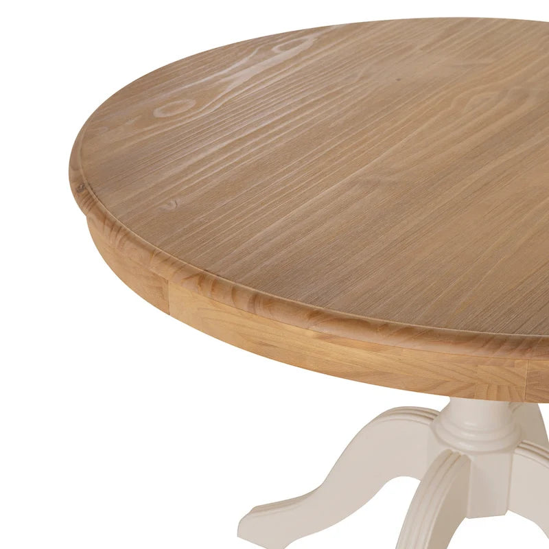 Table sur pied ronde en bois massif