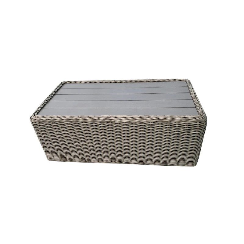 Ensemble causeuse Tulum deux tons beige foncé avec coussins et cadre en aluminium