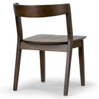 Lot de 2 chaises en bois massif marron foncé avec dossier incurvé