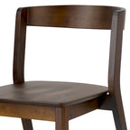 Lot de 2 chaises en bois massif marron foncé avec dossier incurvé