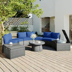 10-Piece Outdoor Sectional Half Round Patio Rattan Sofa Set