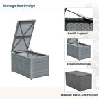 10-Piece Outdoor Sectional Half Round Patio Rattan Sofa Set