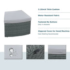 10-Piece Outdoor Sectional Half Round Patio Rattan Sofa Set