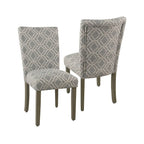 Chaise de salle à manger géométrique gris cendré (Lot de 2)