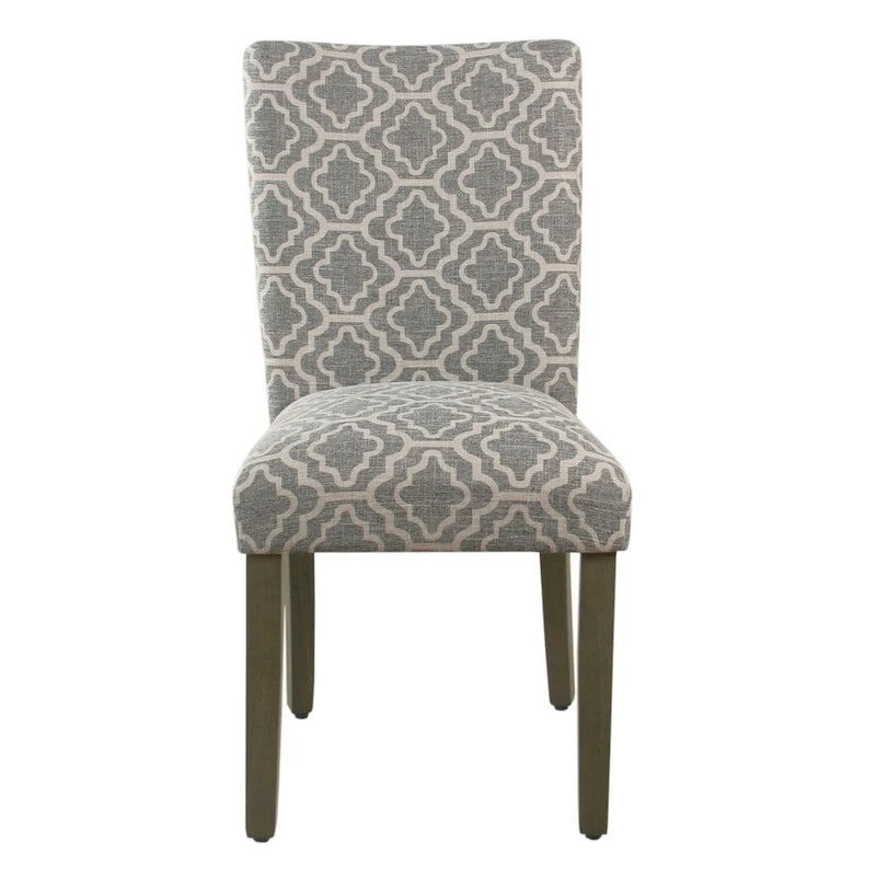 Chaise de salle à manger géométrique gris cendré (Lot de 2)