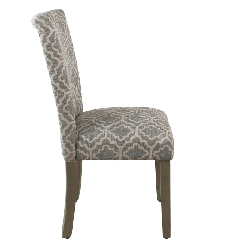 Chaise de salle à manger géométrique gris cendré (Lot de 2)