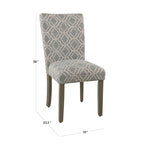 Chaise de salle à manger géométrique gris cendré (Lot de 2)