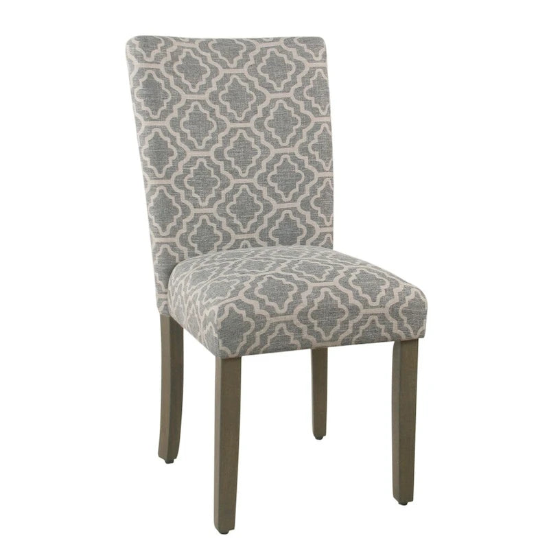 Chaise de salle à manger géométrique gris cendré (Lot de 2)