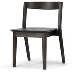 Lot de 2 chaises noires en bois massif avec dossier incurvé
