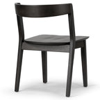 Lot de 2 chaises noires en bois massif avec dossier incurvé