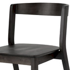 Lot de 2 chaises noires en bois massif avec dossier incurvé