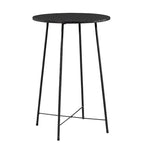 Table haute de bar ronde de 35,4", table de bistrot/petit-déjeuner de style industriel avec plateau en bois