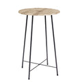 Table haute de bar ronde de 35,4", table de bistrot/petit-déjeuner de style industriel avec plateau en bois