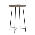 Table haute de bar ronde de 35,4", table de bistrot/petit-déjeuner de style industriel avec plateau en bois