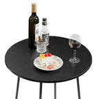 Table haute de bar ronde de 35,4", table de bistrot/petit-déjeuner de style industriel avec plateau en bois