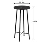 Table haute de bar ronde de 35,4", table de bistrot/petit-déjeuner de style industriel avec plateau en bois