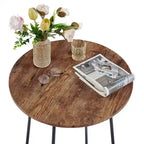Table haute de bar ronde de 35,4", table de bistrot/petit-déjeuner de style industriel avec plateau en bois