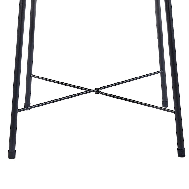 Table haute de bar ronde de 35,4", table de bistrot/petit-déjeuner de style industriel avec plateau en bois