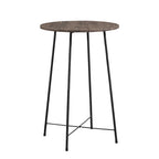 Table haute de bar ronde de 35,4", table de bistrot/petit-déjeuner de style industriel avec plateau en bois