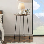 Table haute de bar ronde de 35,4", table de bistrot/petit-déjeuner de style industriel avec plateau en bois