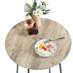Table haute de bar ronde de 35,4", table de bistrot/petit-déjeuner de style industriel avec plateau en bois