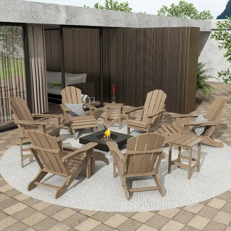 Ensemble de conversation de chaises pliantes d'extérieur Polytrends Laguna en HDPE toutes saisons pour patio (ensemble de 12 pièces)
