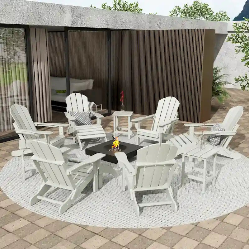 Ensemble de conversation de chaises pliantes d'extérieur Polytrends Laguna en HDPE toutes saisons pour patio (ensemble de 12 pièces)