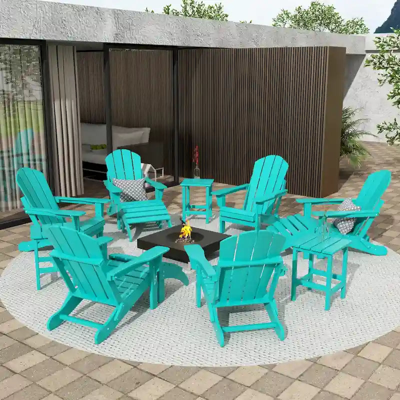 Ensemble de conversation de chaises pliantes d'extérieur Polytrends Laguna en HDPE toutes saisons pour patio (ensemble de 12 pièces)