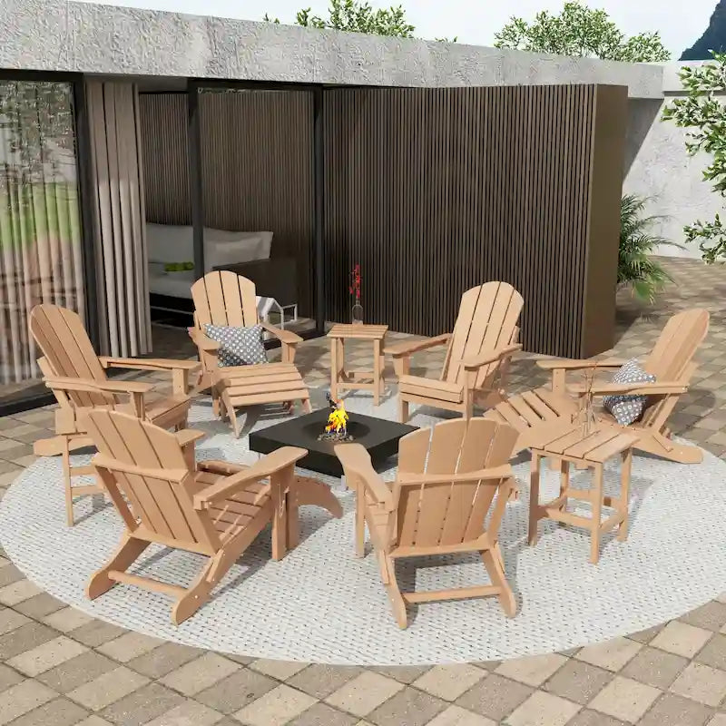 Ensemble de conversation de chaises pliantes d'extérieur Polytrends Laguna en HDPE toutes saisons pour patio (ensemble de 12 pièces)