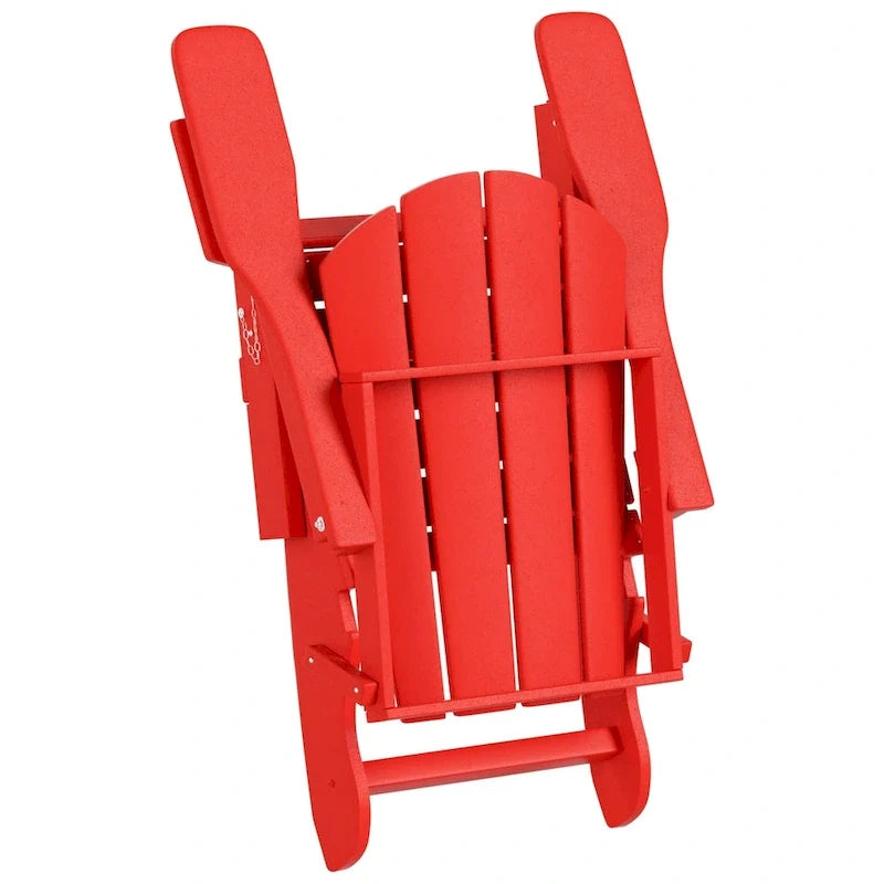 Polytrends Laguna Hdpe All Weather Outdoor Patio Foldable Adirondack Chairs Conversation Set (12-Piece Set)