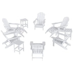 Polytrends Laguna Hdpe All Weather Outdoor Patio Foldable Adirondack Chairs Conversation Set (12-Piece Set)