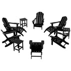 Polytrends Laguna Hdpe All Weather Outdoor Patio Foldable Adirondack Chairs Conversation Set (12-Piece Set)