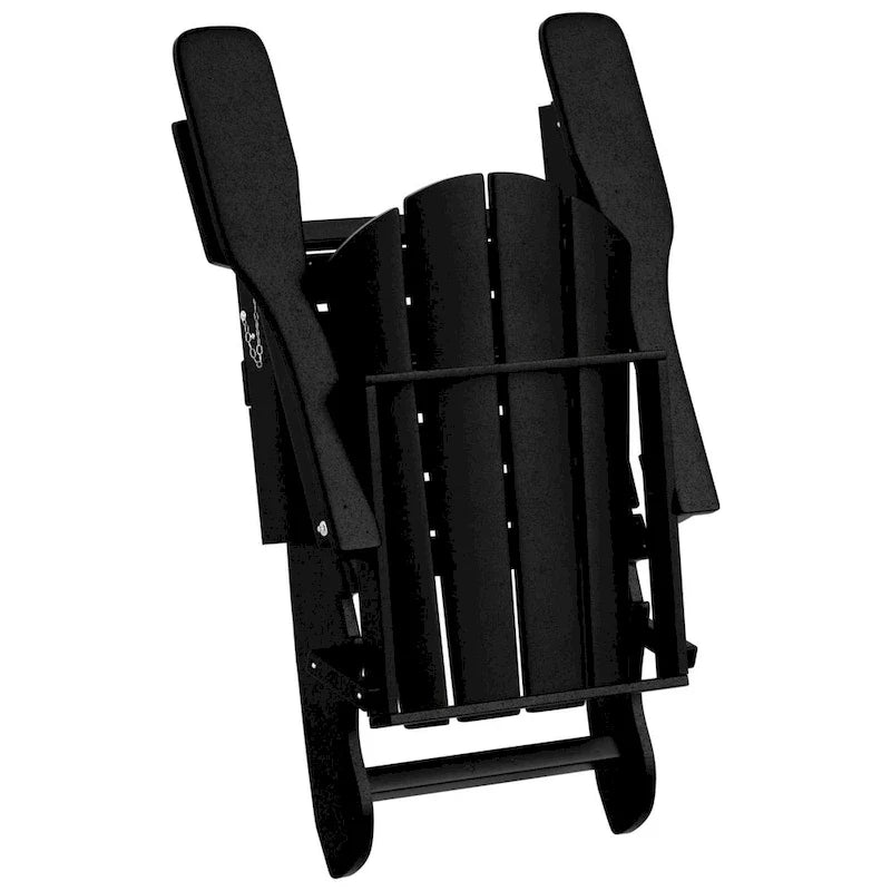 Polytrends Laguna Hdpe All Weather Outdoor Patio Foldable Adirondack Chairs Conversation Set (12-Piece Set)
