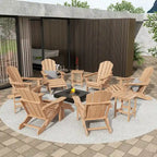 Polytrends Laguna Hdpe All Weather Outdoor Patio Foldable Adirondack Chairs Conversation Set (12-Piece Set)